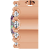 14K Gold Round Natural Alexandrite Halo-Style Pendant - Rose Gold - view 6