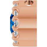 14K Gold Round Lab-Grown Blue Sapphire Halo-Style Pendant – up to 1/10 CTW - Rose Gold - view 6