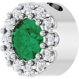 Platinum Round Lab-Grown Emerald Halo-Style Pendant – up to 1/10 CTW - view 5