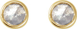 14K Gold Natural Diamond Round Rose-Cut Bezel-Set Earrings - Yellow Gold - view 5
