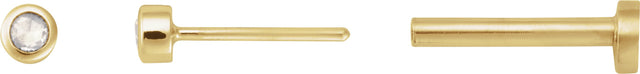 14K Gold Natural Diamond Round Rose-Cut Bezel-Set Earrings - Yellow Gold - view 6