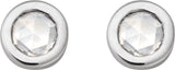 14K Gold Natural Diamond Round Rose-Cut Bezel-Set Earrings - White Gold - view 5