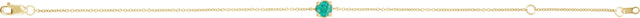 14K Gold Round Natural Emerald Solitaire Link Bracelet - Yellow Gold - view 4