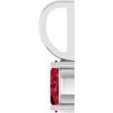14K Gold Oval Lab-Grown Ruby Solitaire Pendant – 6x4mm - White Gold - view 3