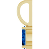 14K Gold Oval Natural Blue Sapphire Solitaire Pendant – 6x4mm - Yellow Gold - view 3
