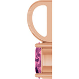14K Gold Oval Natural Pink Tourmaline Solitaire Pendant – 6x4mm - Rose Gold - view 3
