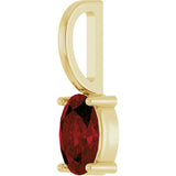 14K Gold Oval Natural Mozambique Garnet Solitaire Pendant – 6x4mm - Yellow Gold - view 2