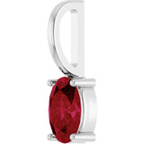 14K Gold Oval Lab-Grown Ruby Solitaire Pendant – 6x4mm - White Gold - view 2