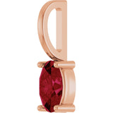 14K Gold Oval Lab-Grown Ruby Solitaire Pendant - Rose Gold - view 2