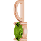 14K Gold Oval Natural Peridot Solitaire Pendant – 5x3mm - Rose Gold - view 2