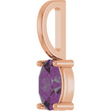 14K Gold Oval Lab-Grown Alexandrite Solitaire Pendant - Rose Gold - view 2
