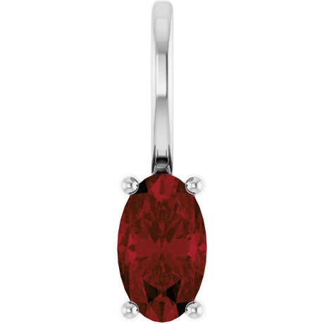 Platinum Oval Natural Mozambique Garnet Solitaire Pendant – 5x3mm