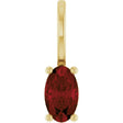 14K Gold Oval Natural Mozambique Garnet Solitaire Pendant – 5x3mm - Yellow Gold