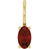14K Gold Oval Natural Mozambique Garnet Solitaire Pendant – 5x3mm - Yellow Gold