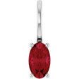Platinum Oval Natural Ruby Solitaire Pendant