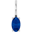 Platinum Oval Lab-Grown Blue Sapphire Solitaire Pendant