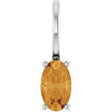 Platinum Oval Natural Citrine Solitaire Pendant – 5x3mm