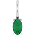 Platinum Oval Lab-Grown Emerald Solitaire Pendant