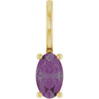 14K Gold Oval Lab-Grown Alexandrite Solitaire Pendant - Yellow Gold