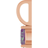 14K Gold Oval Lab-Grown Alexandrite Solitaire Pendant - Rose Gold - view 3