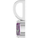Platinum Oval Lab-Grown Alexandrite Solitaire Pendant - view 3