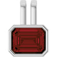 Platinum Emerald Natural Mozambique Garnet Bezel-Set Solitaire Pendant