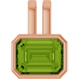 14K Gold Emerald Natural Peridot Bezel-Set Solitaire Pendant - Rose Gold