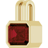 14K Gold Emerald Natural Mozambique Garnet Bezel-Set Solitaire Pendant - Yellow Gold - view 2