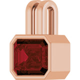 14K Gold Emerald Natural Mozambique Garnet Bezel-Set Solitaire Pendant - Rose Gold - view 2