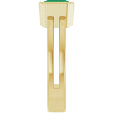 14K Gold Emerald Lab-Grown Emerald Bezel-Set Solitaire Ring - Yellow Gold - view 4