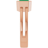 14K Gold Emerald Lab-Grown Emerald Bezel-Set Solitaire Ring - Rose Gold - view 4
