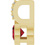 14K Gold Round Natural Mozambique Garnet Accented Bezel-Set Pendant - Yellow Gold - view 9