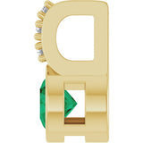14K Gold Round Lab-Grown Emerald Accented Bezel-Set Pendant - Yellow Gold - view 9