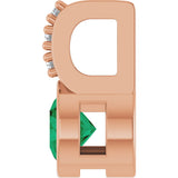 14K Gold Round Lab-Grown Emerald Accented Bezel-Set Pendant - Rose Gold - view 9