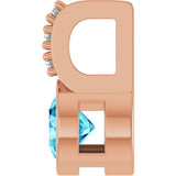 14K Gold Round Natural Blue Zircon Accented Bezel-Set Pendant - Rose Gold - view 9