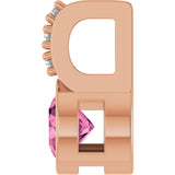 14K Gold Round Natural Pink Tourmaline Accented Bezel-Set Pendant - Rose Gold - view 9