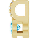 14K Gold Round Natural Aquamarine Accented Bezel-Set Pendant - Yellow Gold - view 9