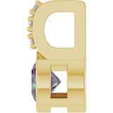 14K Gold Round Natural Alexandrite Accented Bezel-Set Pendant - Yellow Gold - view 9