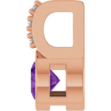 14K Gold Round Natural Amethyst Accented Bezel-Set Pendant - Rose Gold - view 9