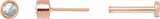 14K Gold Natural Diamond Round Rose-Cut Bezel-Set Earrings - Rose Gold - view 6