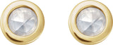 14K Gold Natural Diamond Round Rose-Cut Bezel-Set Earrings - Yellow Gold - view 5