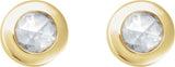 14K Gold Natural Diamond Round Rose-Cut Bezel-Set Earrings - Yellow Gold - view 5