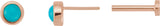 14K Gold Natural Turquoise Round Rose-Cut Bezel-Set Earrings - Rose Gold - view 6