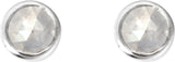 14K Gold Natural Diamond Round Rose-Cut Bezel-Set Earrings - White Gold - view 5