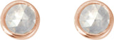 14K Gold Natural Diamond Round Rose-Cut Bezel-Set Earrings - Rose Gold - view 5