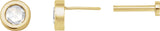 14K Gold Natural Diamond Round Rose-Cut Bezel-Set Earrings - Yellow Gold - view 6