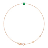 14K Gold Round Lab-Grown Emerald Link Bracelet - Rose Gold