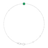 Platinum Round Lab-Grown Emerald Link Bracelet