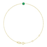 14K Gold Round Lab-Grown Emerald Link Bracelet - Yellow Gold