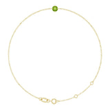 14K Gold Round Natural Peridot Link Bracelet - Yellow Gold